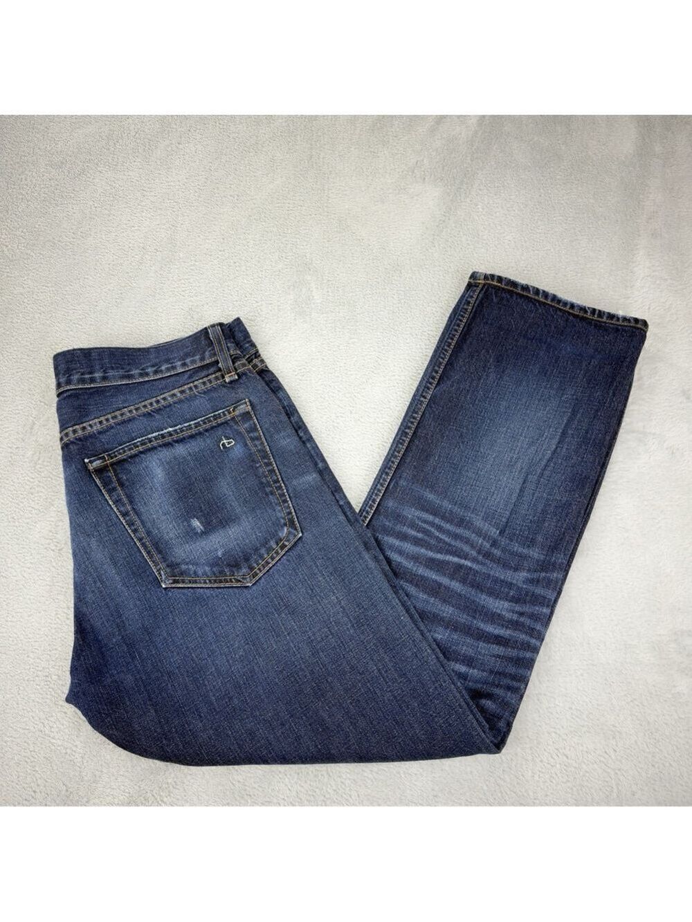 Rag Bone RB15x Slim Straight Men’s Size 32 W X 26 L Zipper Fly Dark Blue Jeans